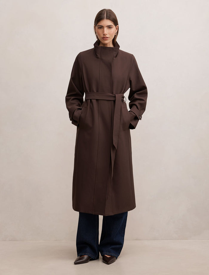 Florence Funnel Neck Trench Coat Forever New