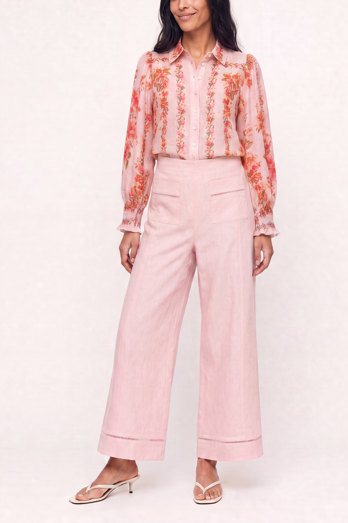 Florence Linen Pant In Blush
