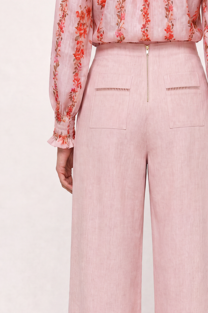 Florence Linen Pant In Blush