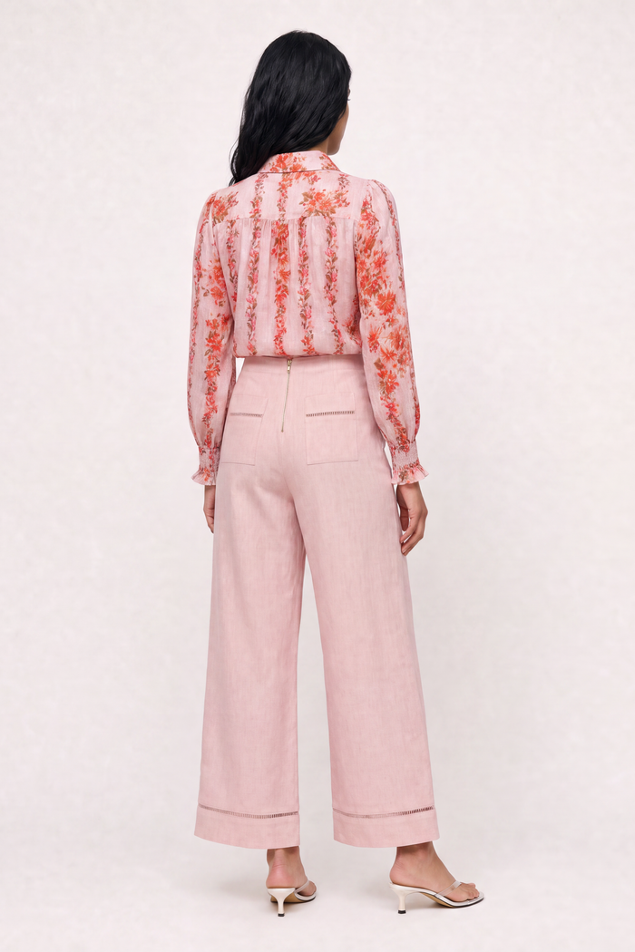 Florence Linen Pant In Blush