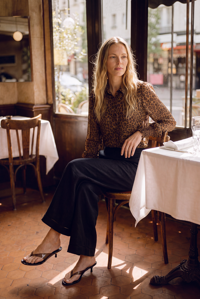 Florence Linen Pant In Navy