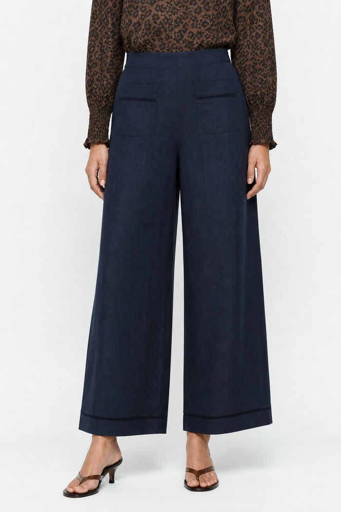 Florence Linen Pant In Navy