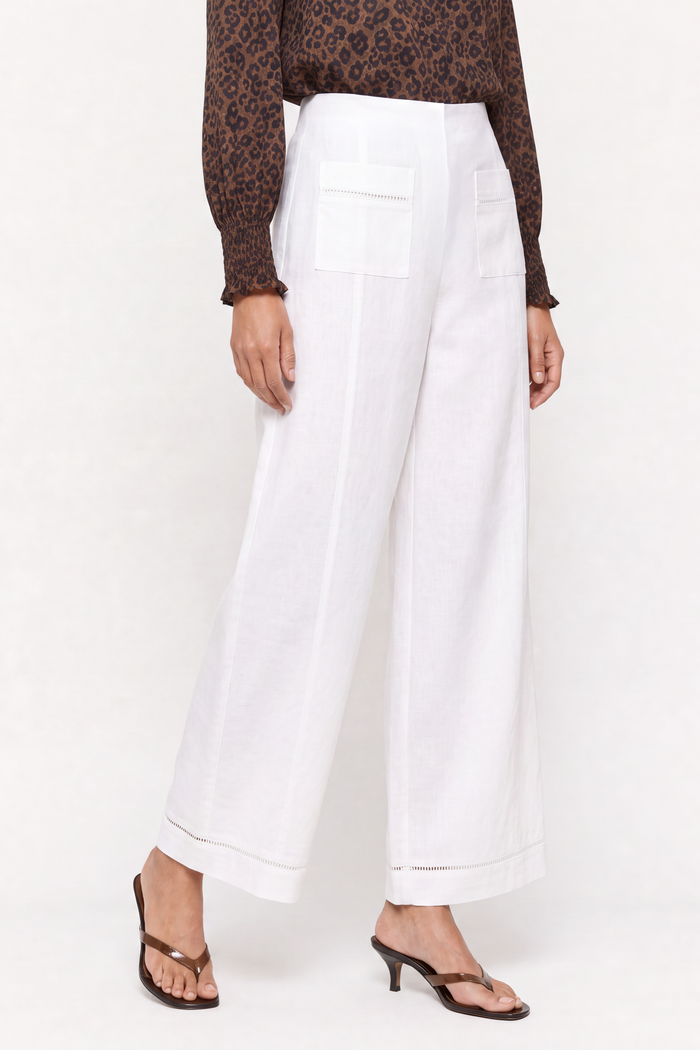Florence Linen Pant In White