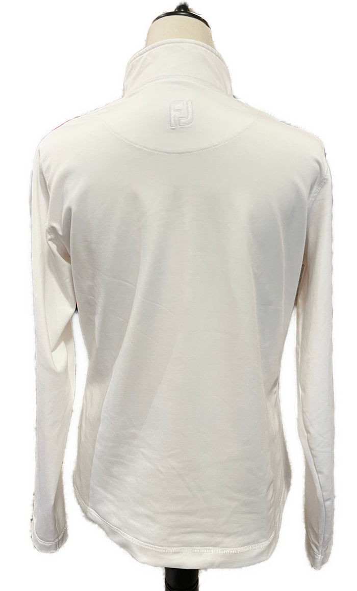 Footjoy Women's White Full-Zip Mid-weight Jacket w/Logo Size M. MSP$95