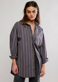 Freddie Striped Shirt - Grey Combo