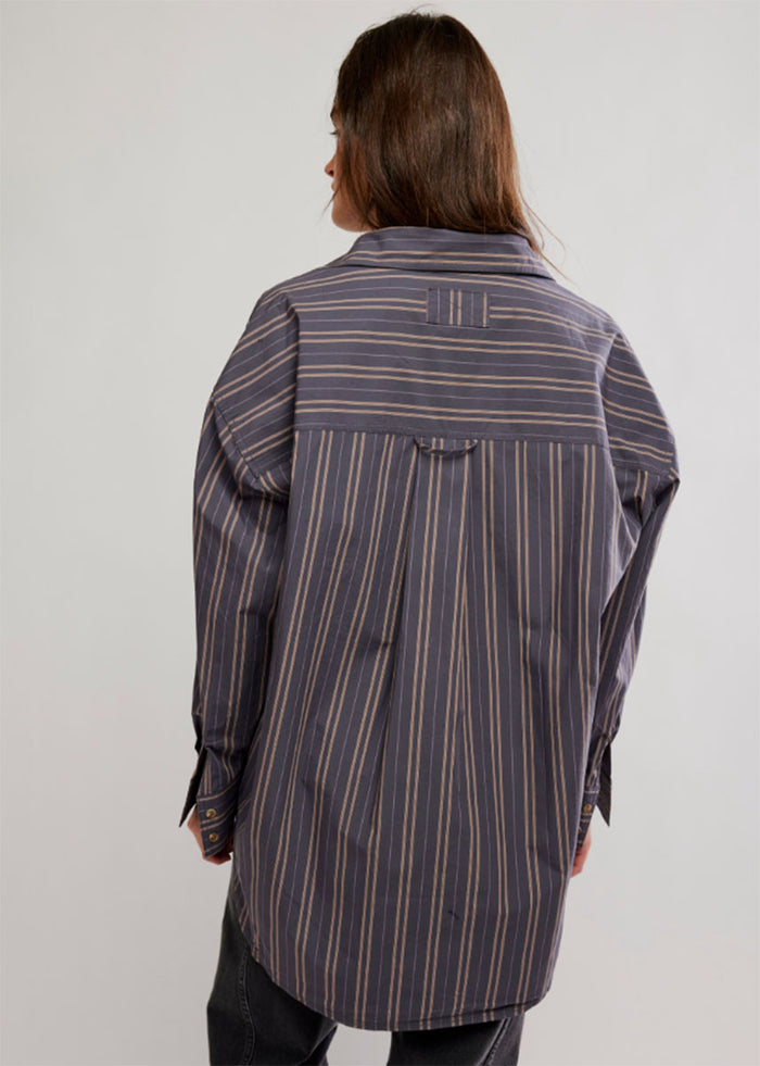 Freddie Striped Shirt - Grey Combo