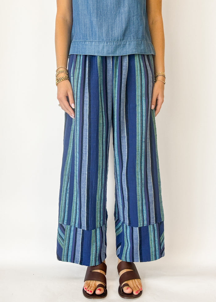 Free People - Days End Solar Linen Stripe - Navy Combo