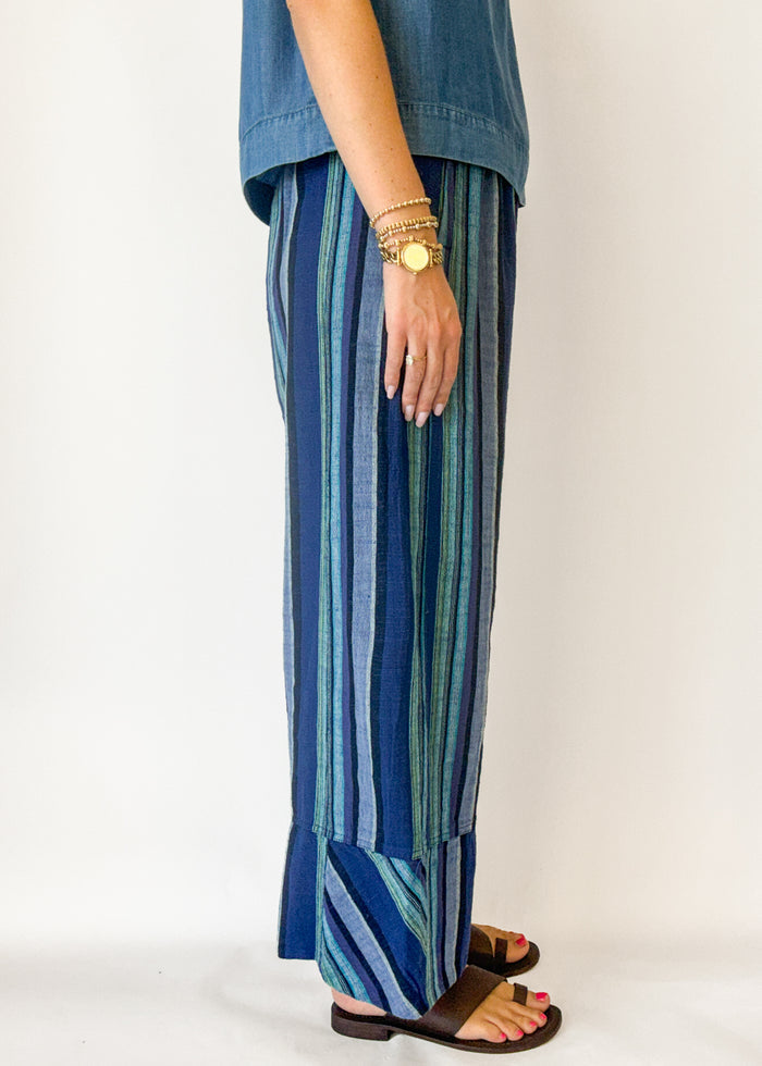 Free People - Days End Solar Linen Stripe - Navy Combo