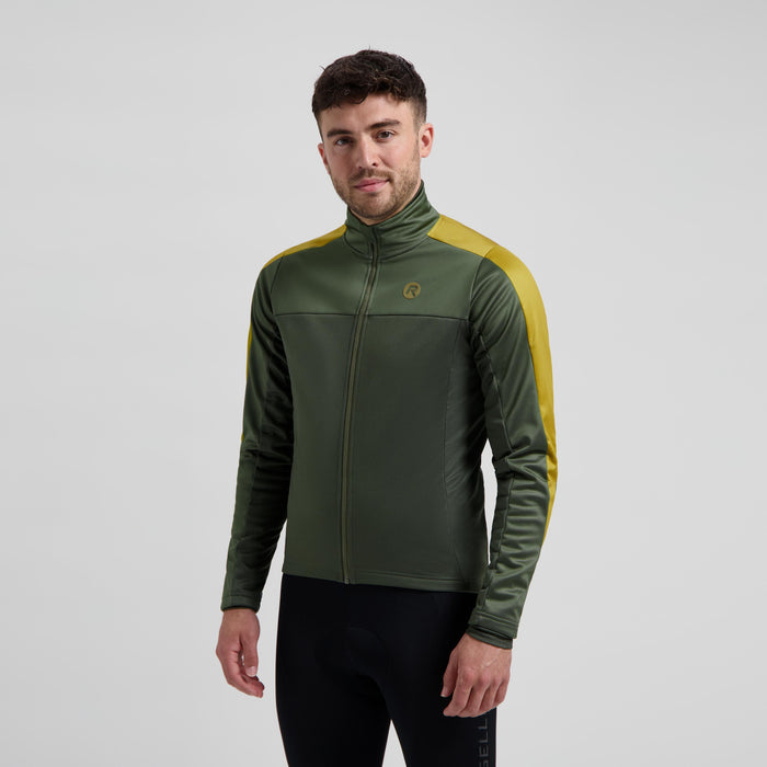 Rogelli Freeze fietsjack heren groen gedragen voorkant.