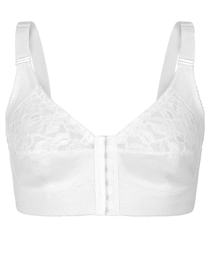 Front Fasten Bra - White