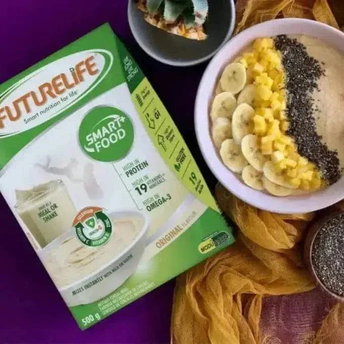 Futurelife Cereal 500g box with nutritional benefits and gluten-free label