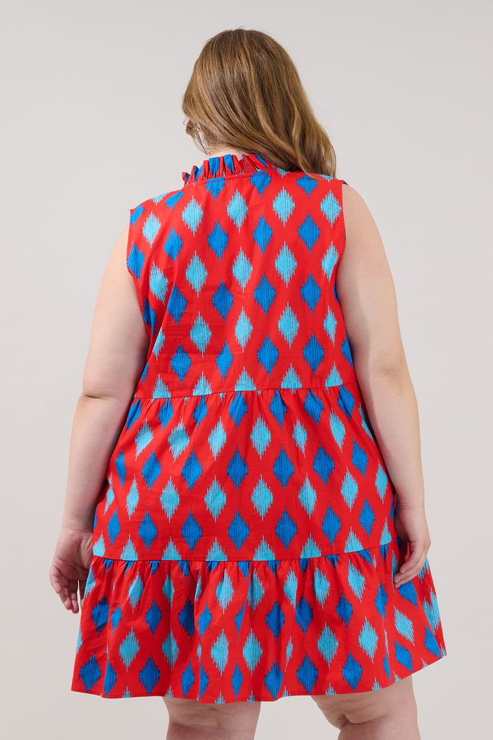 Gemmely Shift Mini Dress Abstract Curve