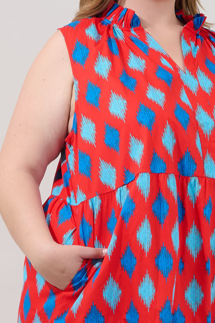 Gemmely Shift Mini Dress Abstract Curve