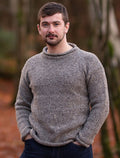 Gents Roll Neck Sweater - Pebble Grey #color_pebble-grey