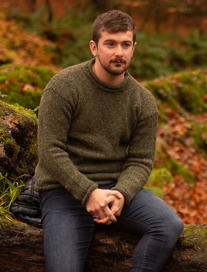 Gents Roll Neck Sweater - Sage Green #color_sage-green