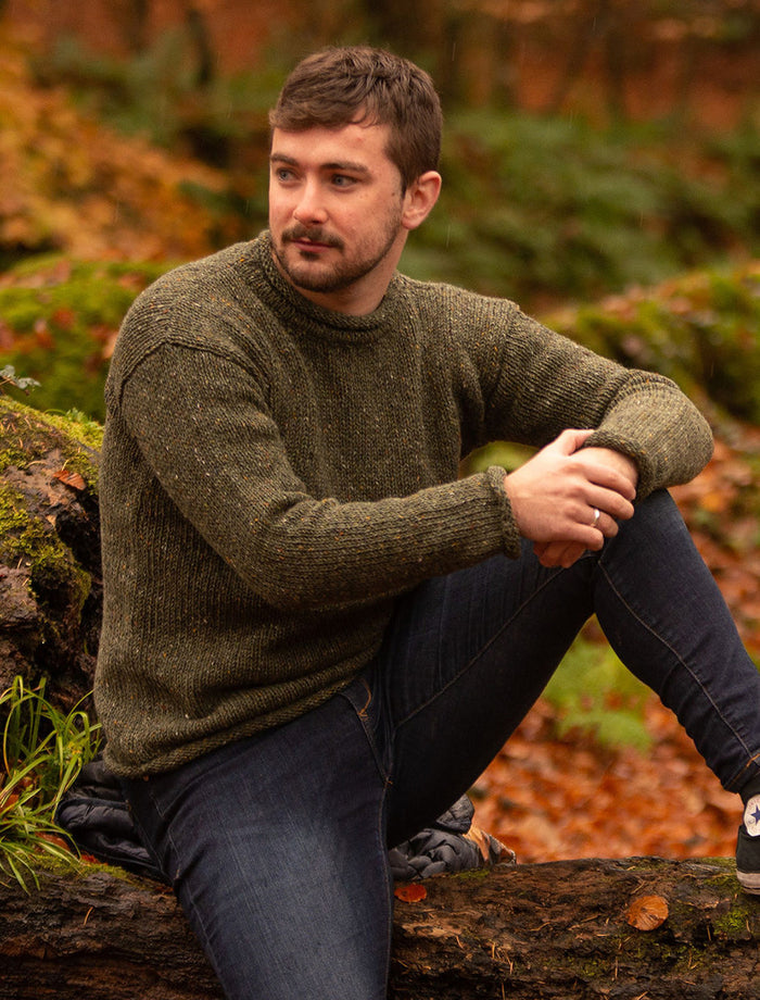 Gents Roll Neck Sweater - Sage Green #color_sage-green