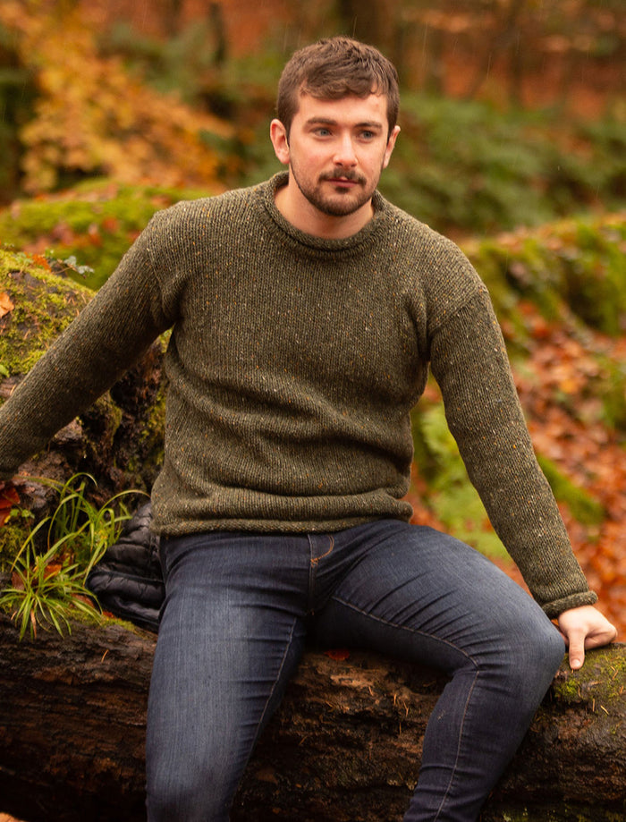 Gents Roll Neck Sweater - Sage Green #color_sage-green
