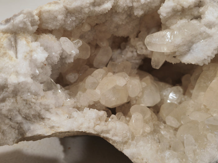 Earthstore® GIANT Split GEODES aka Snowballs - Selenite, Calcite, Quartz inside. 5.4kg