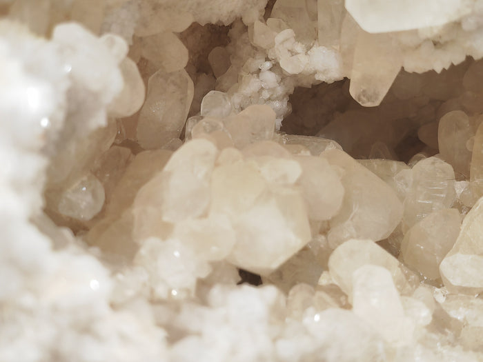 Earthstore® GIANT Split GEODES aka Snowballs - Selenite, Calcite, Quartz inside. 5.4kg