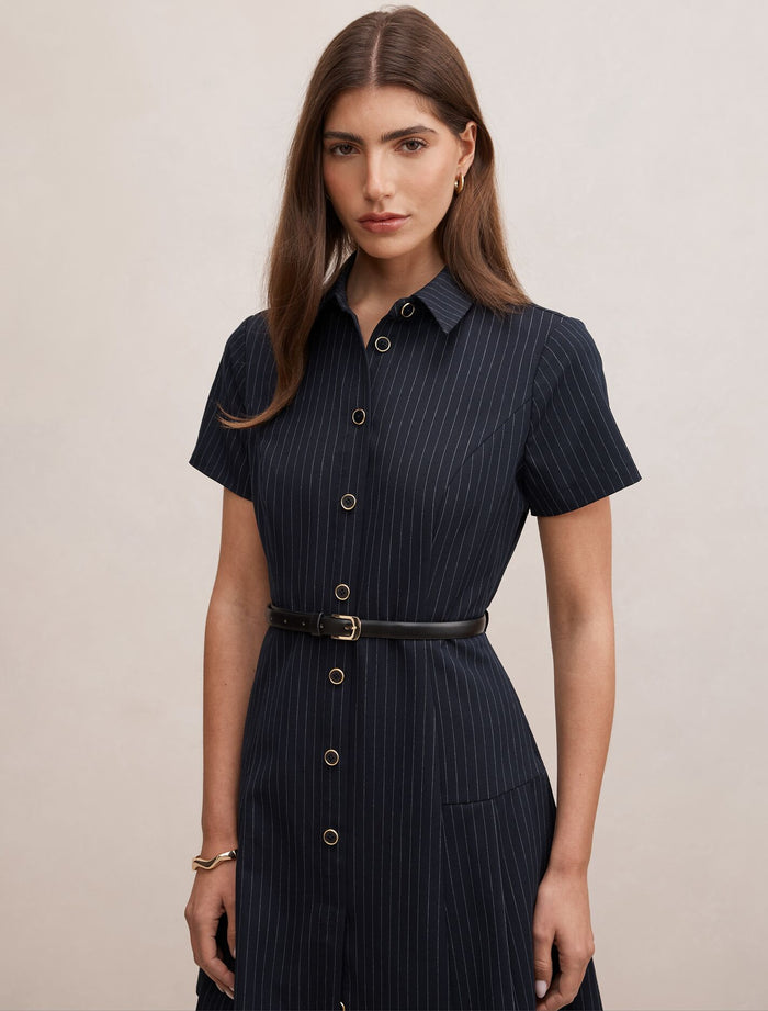 Gigi Pleated Button Down Mini Dress Forever New