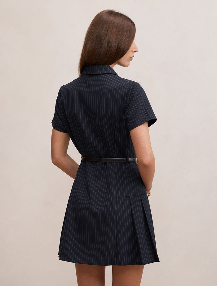 Gigi Pleated Button Down Mini Dress Forever New