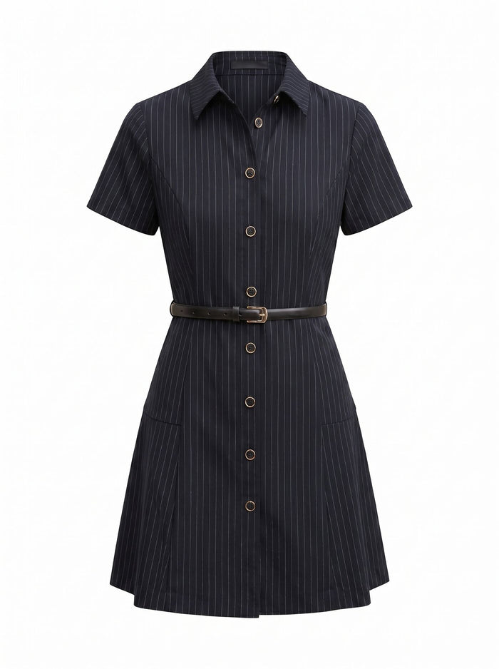 Gigi Pleated Button Down Mini Dress Forever New