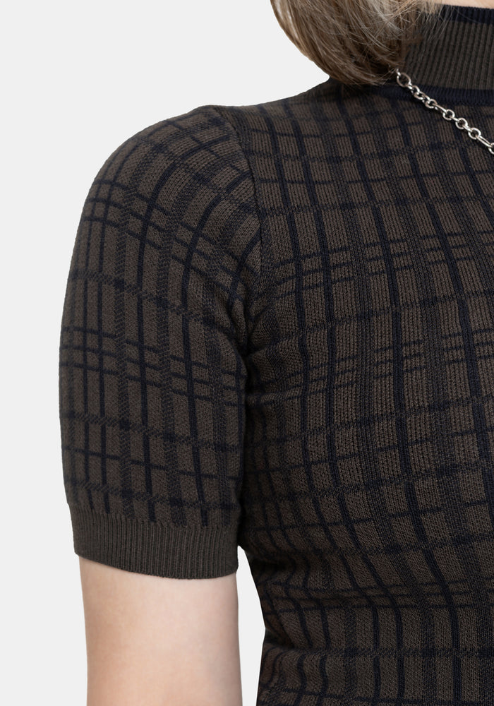 Glenna Check Knit Top