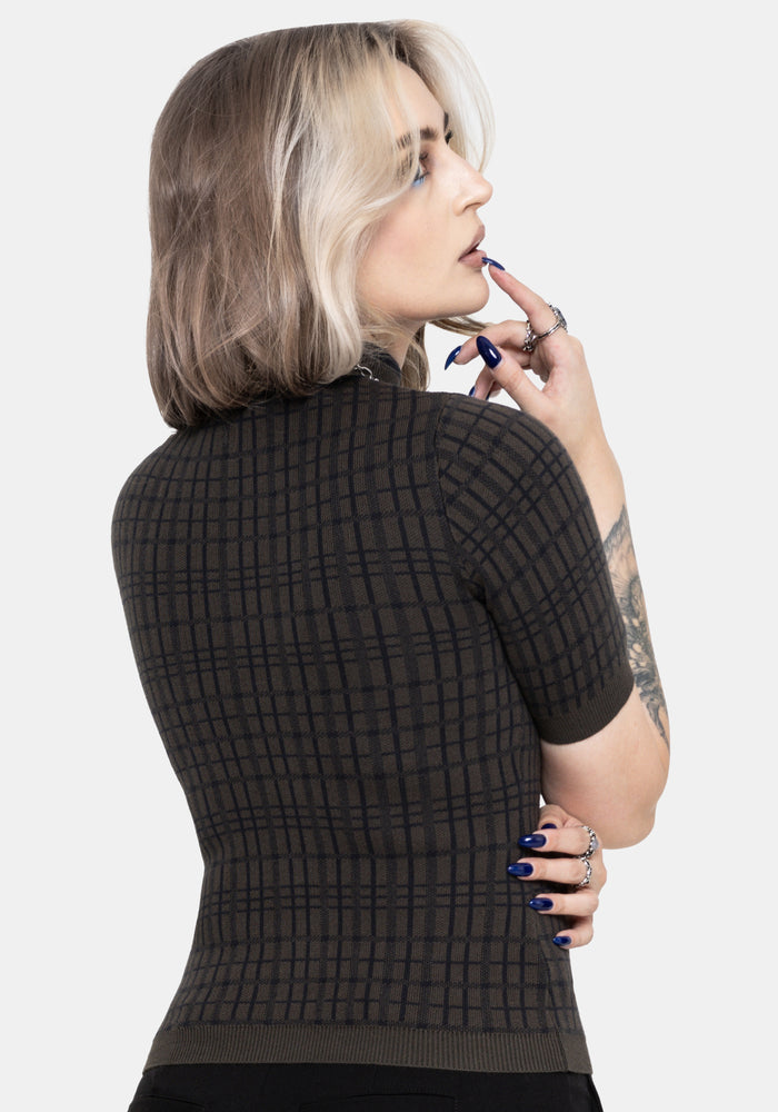 Glenna Check Knit Top