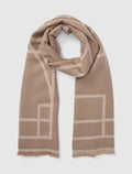 Greta Geo Print Scarf 0 Neutral Beige Forever New