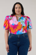 Gretna Ruffle Blouse Zaira Floral Curve