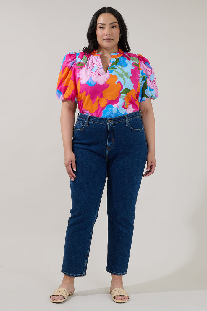 Gretna Ruffle Blouse Zaira Floral Curve
