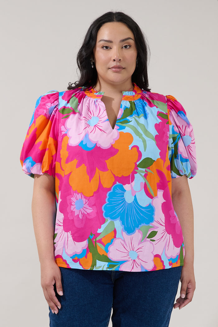 Gretna Ruffle Blouse Zaira Floral Curve