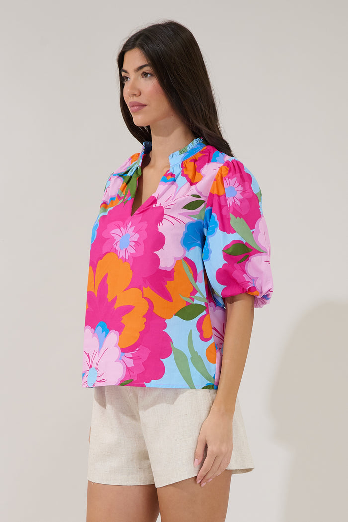 Gretna Ruffle Blouse Zaira Floral