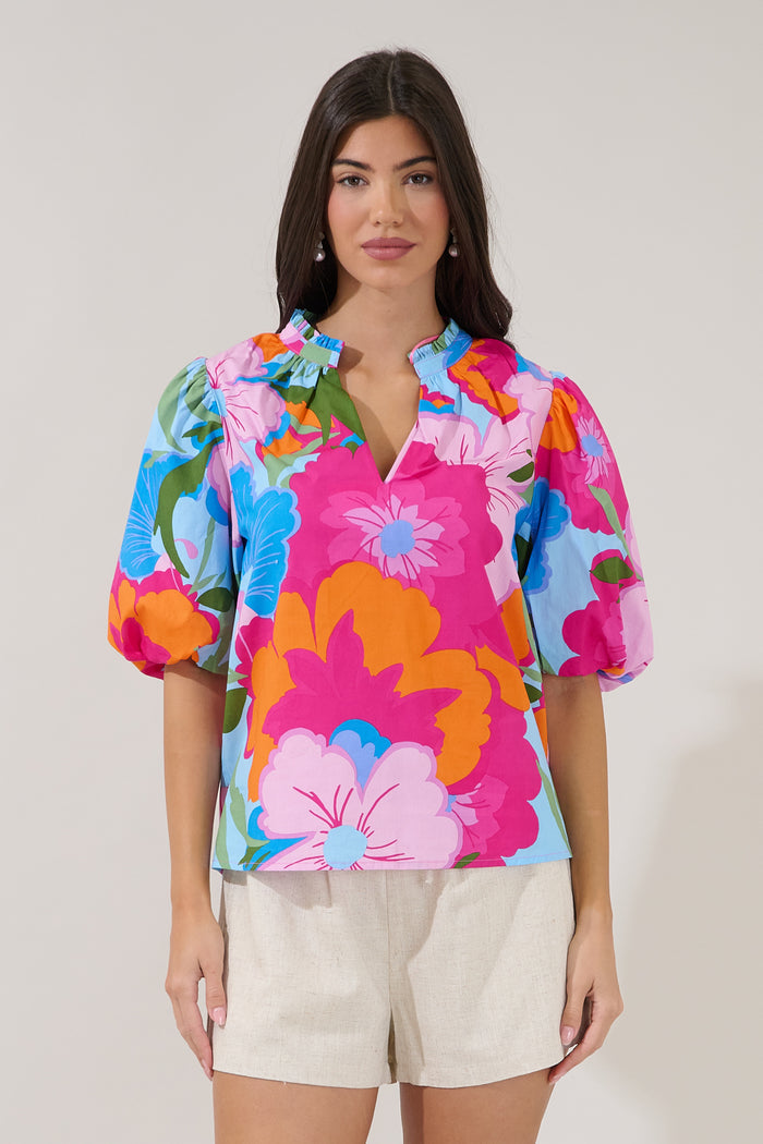 Gretna Ruffle Blouse Zaira Floral