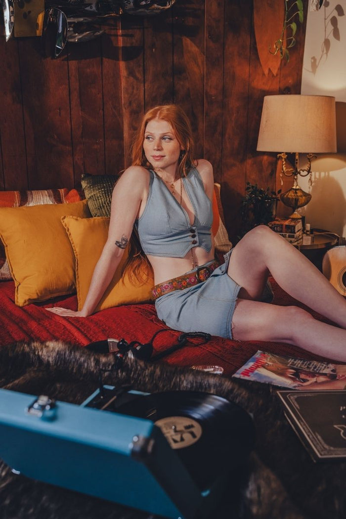 Shrunken Denim Waistcoat - Soul Sister since 1969