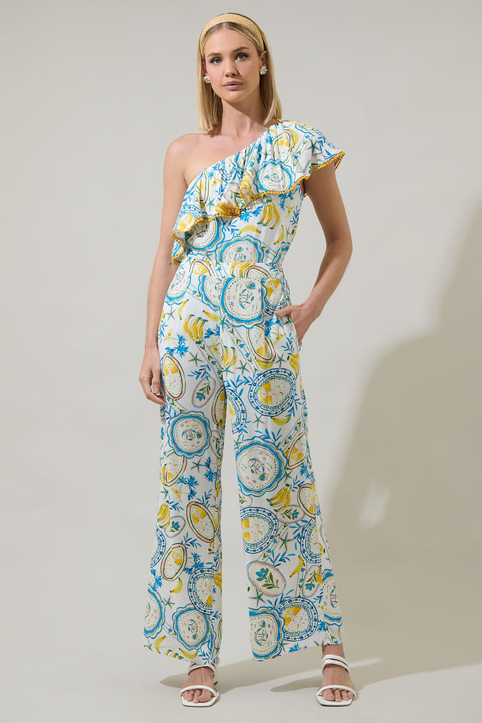 Harvest Island Brinley One Shoulder Ruffle Top