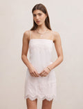 Haven Lace Trim Mini Dress Pink Whisper Forever New