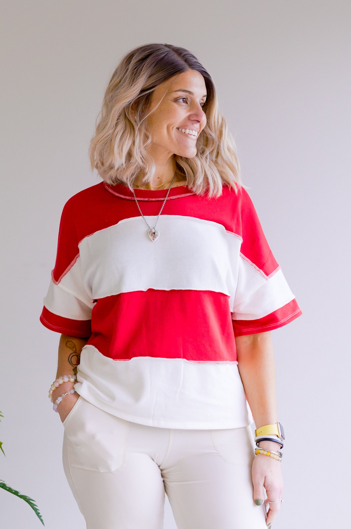 Heartline Exposed Seam Top