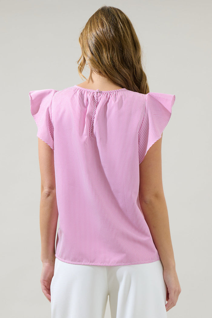 Hermas Striped Ruffle Top