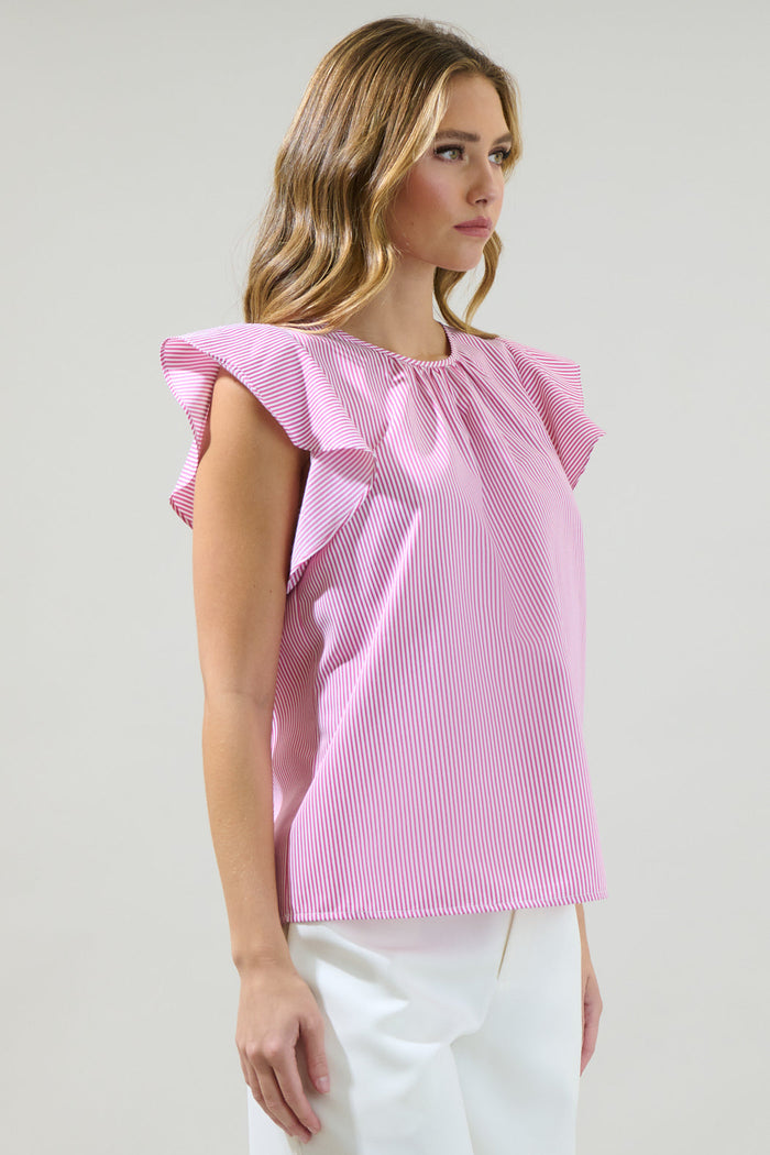 Hermas Striped Ruffle Top