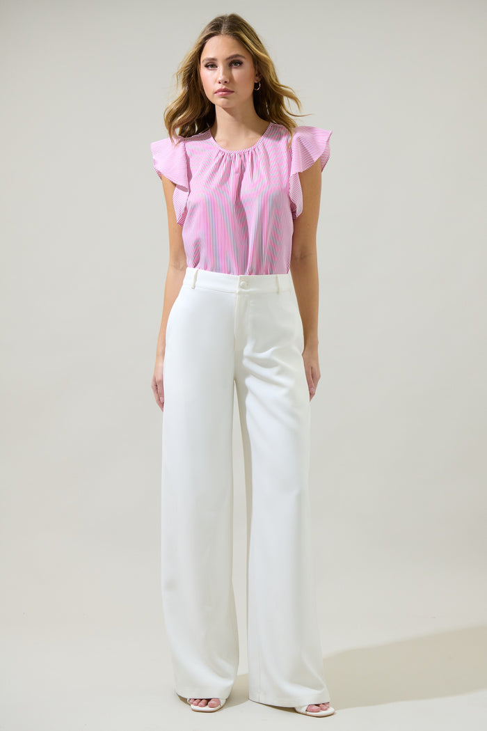 Hermas Striped Ruffle Top