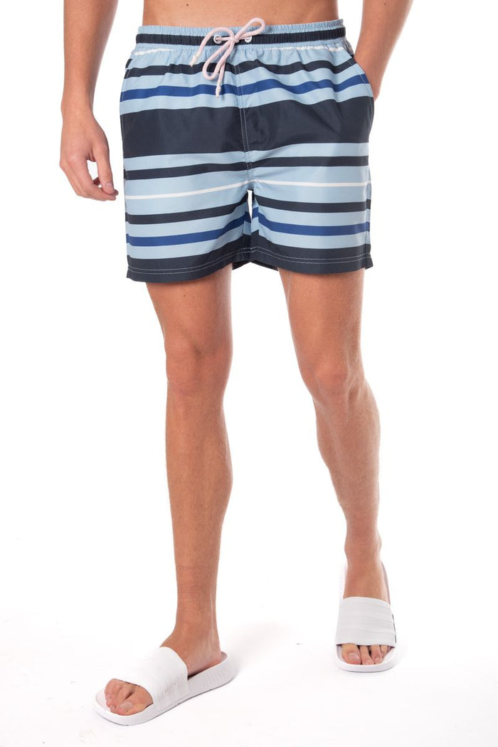 Horizon Stripe Peached Microfibre Swim Short