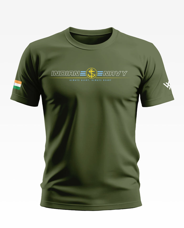 Indian Navy Always Alert Always Ready Cotton T-shirt