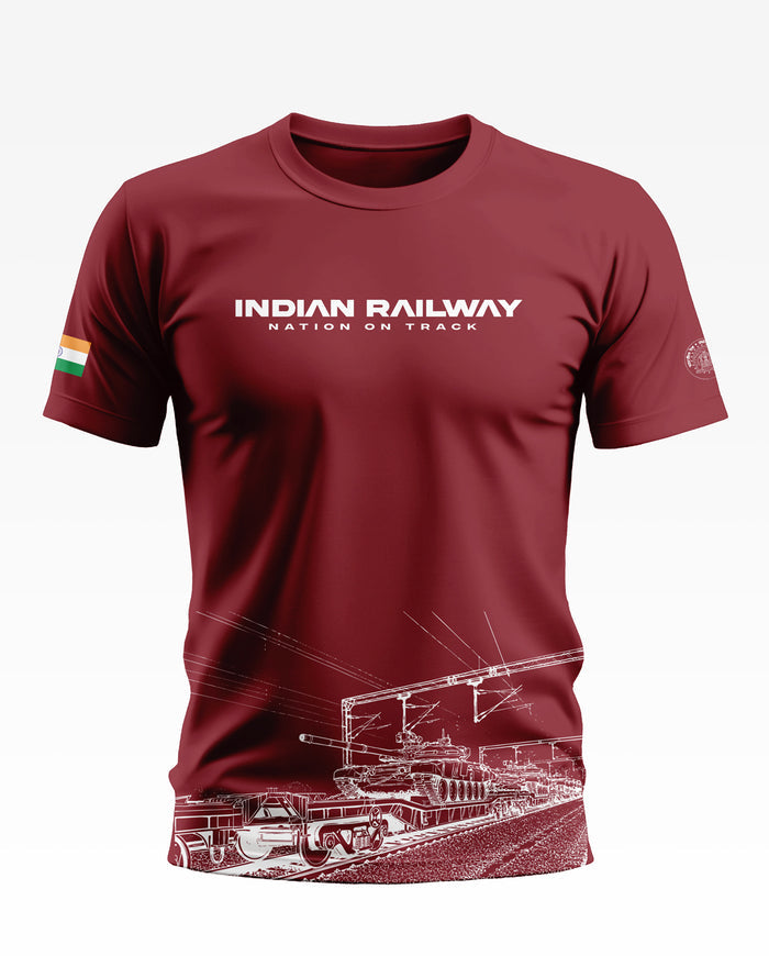 Indian Railway Nation On Track Soft Cotton T-shirt