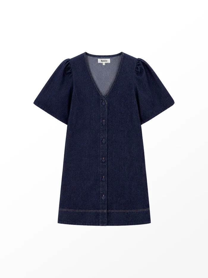 Indigo denim mini dress