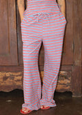 Inga Striped Wide Leg Pant - Dusty Blue