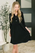 Inspire Collared Neck Dress in Black by Dear Scarlett