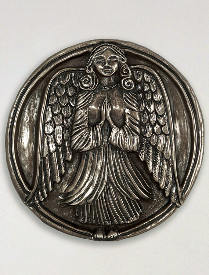 Irish Bronze Guardian Angel Wall Plaque