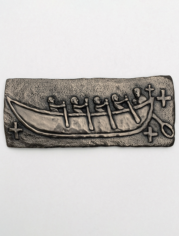Irish Bronze St. Brendan's Boat Plaque