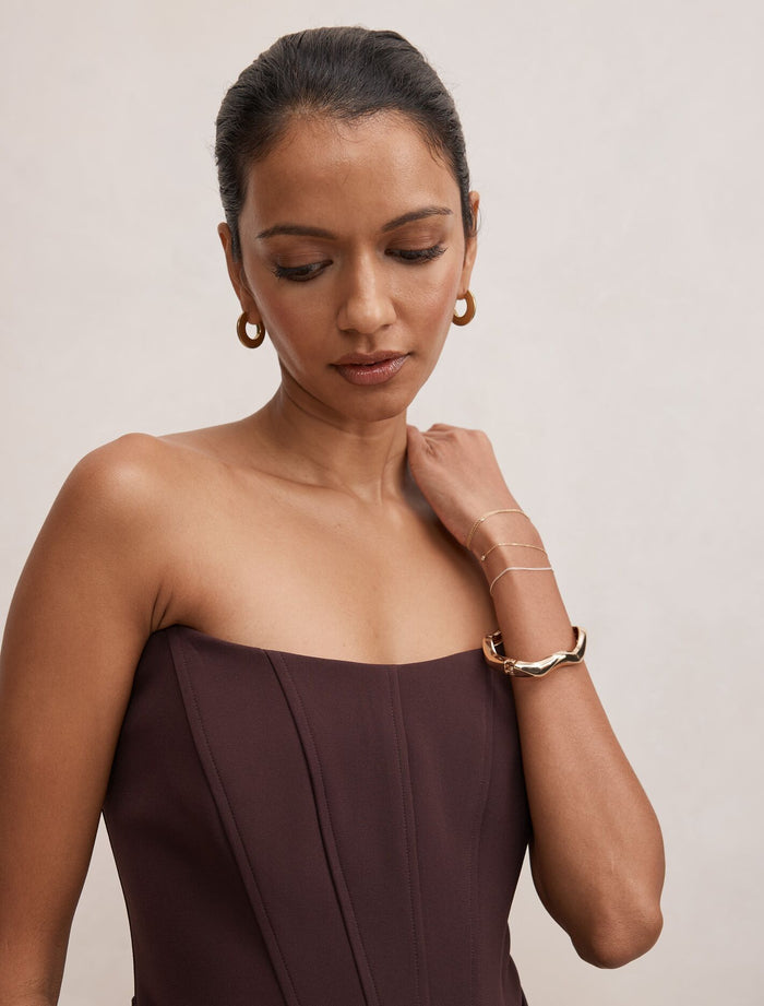 Isra Petite Drape Strapless Mini Dress Forever New